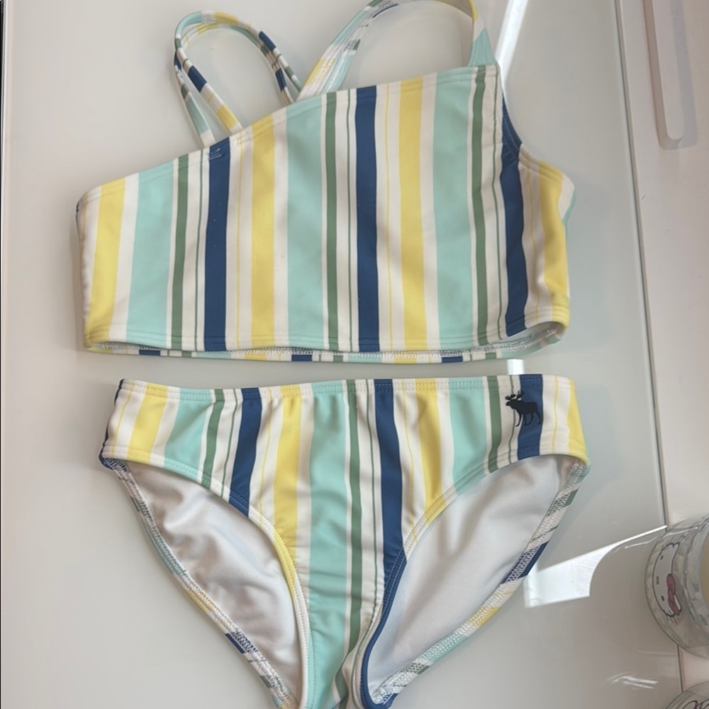 Striped Kids Swim Set - Yellow, Green, Blue